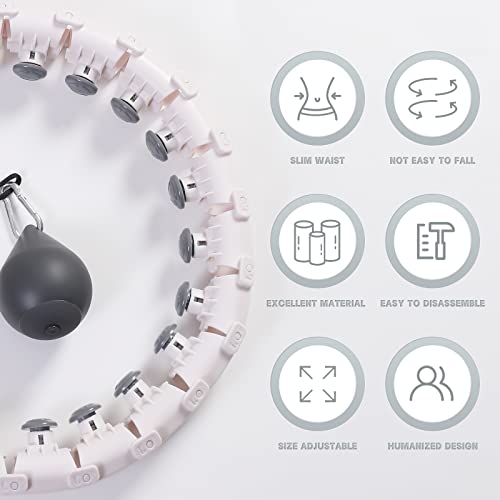 KJP Smart Weighted Hula Hoop Plus Size for Adults Weight Loss, 30 Knots Infinity Hoop, 2 in 1