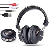 Avantree HT3189 Wireless Headphones for TV Watching & PC Gaming with Bluetooth Transmitter (3.5mm AUX, RCA, PC USB Digital Audio, NO Optical), Plug & Play, No Delay, 100ft Long Range, 40hrs Battery