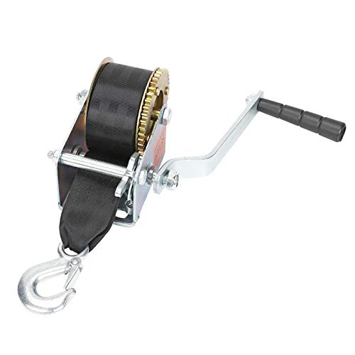 Fekuar 600lbs Hand Winch with 16FT Strap, Heavy Duty Hand Crank Gear Winch Portable Manual Winch for Trailer, Boat or ATV - Image 2