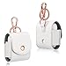ROSA&ROSE PU Leather AirPods Case with Keychain Portable Protective Cover Compatible for Apple AirPods Charging Case (White)