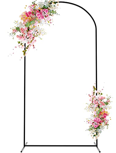 Wokceer Wedding Arch Backdrop Stand, 6.6 FT Square Black Metal Arch Backdrop for Wedding Ceremony Photo Booth, Outdoor Indoor Birthday Party, Garden Floral Balloon Arch Decoration