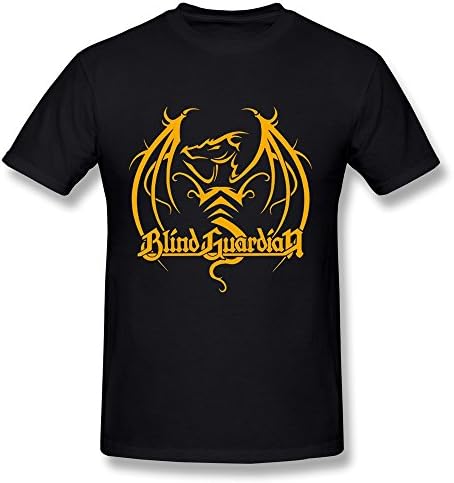 WXMY Men's Blind Guardian Gold Dragonm Logo T-shirt - XXL Black