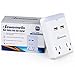 Dewenwils USB Outlet Plug Wall Adapter 2 AC Outlets Smart Dual USB Charging Ports (3.1A Total) with Auto Night Light, Multi Outlets Extender USB Charger for Travel / Home Use, ETL Listed, White