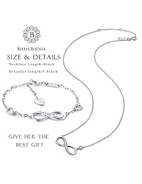 Billie Bijoux - Collar de plata de ley 925 con diseño de corazón infinito y diamantes chapados en oro blanco