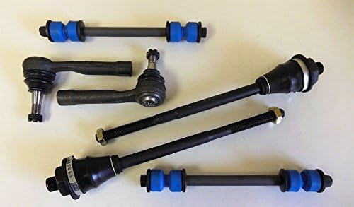 Kit of 6 Pcs. Aftermarket Replacements 2 Inner 2 Outer Tie Rod Ends and 2 Sway Bar Links Right and Left Side