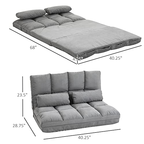 Convertible Floor Sofa Chair, Folding Upholstered Couch Bed