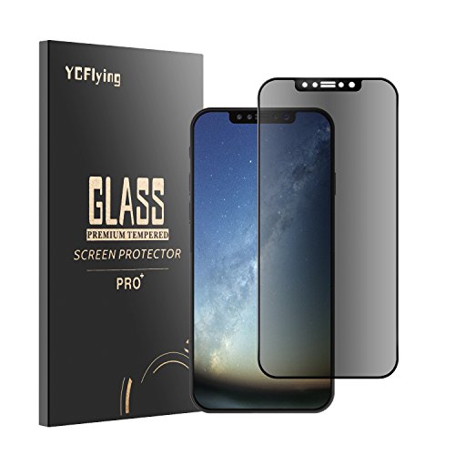 iPhone X Screen Protector Privacy, YCFlying [Anti-Spy] [Privacy Glass] [Case Friendly] Tempered Glass Screen Protector for Apple iPhone X iPhone 10