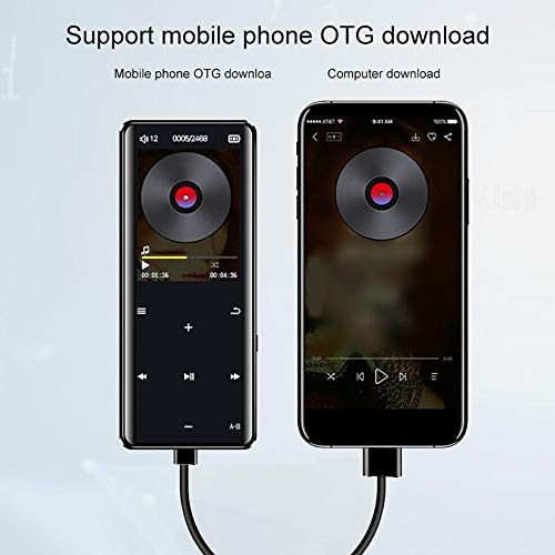 Jannyshop 16G MP4 Player with Bluetooth 4.2 FM Touch Screen HiFi MP3 TF Card Recorder Pen Radio Audio Adapter