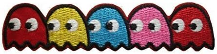 Pac-man ghosts Blinky Pinky Inky Clyde Embroidered Iron On / Sew On Patch - Pac-man
