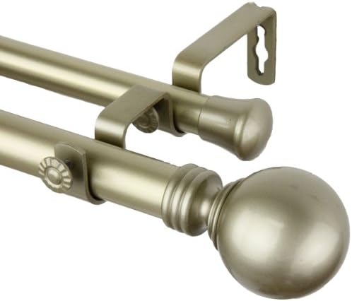 Rod Desyne Globe Double Curtain Rod, 28 by 48-Inch, Light Gold
