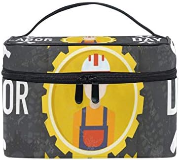 Labor Day Large Cosmetic Bag Travel Makeup Toiletry Organizer Case for Women Girls