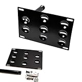 iJDMTOY No Drill Front Bumper Tow Hook License Plate Mounting Bracket Adapter Kit for 2013-2018 Nissan 370z (Excluding Nismo Bumper)