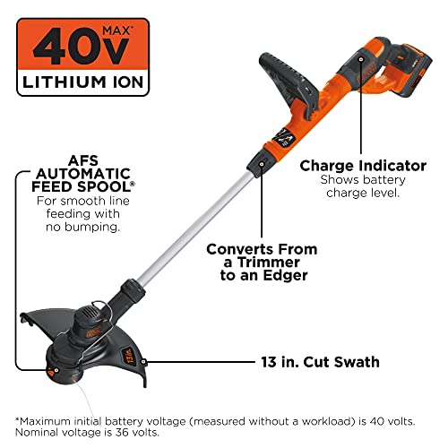 BLACK+DECKER 40V MAX* String Trimmer / Edger, 13Inch (LST140C) Pricepulse
