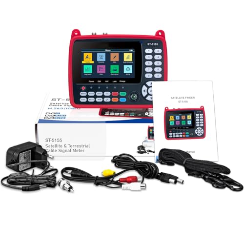 ST-5155 DVB-S2/S/S2X/T2/T/C Combined Digital Terrestrial Signal Meter with Unicable/Scr/Dcss, Satfinder Satellite Detectors H.264/265/HEVC