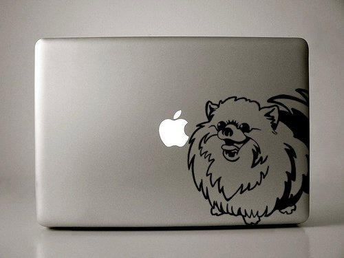 Pomeranian Happy Smiling Dog Breed - Black Decal for 13