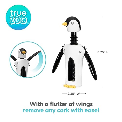 True Zoo Penguin Gifts Winged Penguin Corkscrew SoftTouch Wine Bottle
