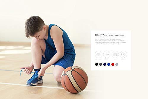 image for TSLA TM-KBH02-BLK_Youth Large Boy's Active Shorts Sports Performance Y