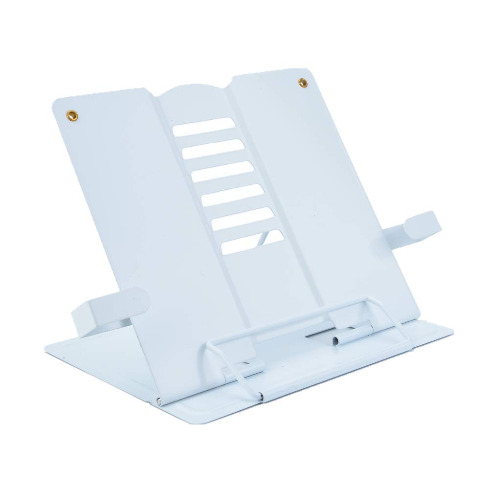 Citmage Desk Book Stand Document Holder Heavy Duty Metal Reading Stand for Book Magazine Menu Speech with 6 Adjustable Positions (Upgrade Edition White)