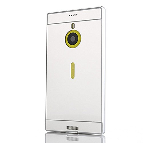 Nokia Lumia 1520 Case, Silverback(TM) Luxury Metal Air Aluminum Bumper Detachable + Mirror Hard Back Case 2 in 1 Cover Ultra-Thin Frame for Nokia Lumia 1520 -Silver