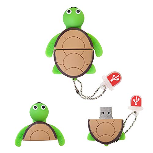 LEIZHAN Cute Flash Drive 16GB USB 2.0 Cartoon Animal Turtle Thumb Drive Character Computer USB Memory Stick Pendrive Gift for Kids, Teacher, Friends
