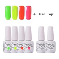 Clou Beaute Soak Off UV Led Nail Gel Polish Kit Varnish Nail Art Manicure Salon Collection Set of 4 Colors with 1 Top Coat and 1 Base Coat 8ml 038