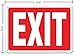 Exit Red Background Sign, 10x14 Inches, Rust Free .040 Aluminum, Fade Resistant, Made in USA