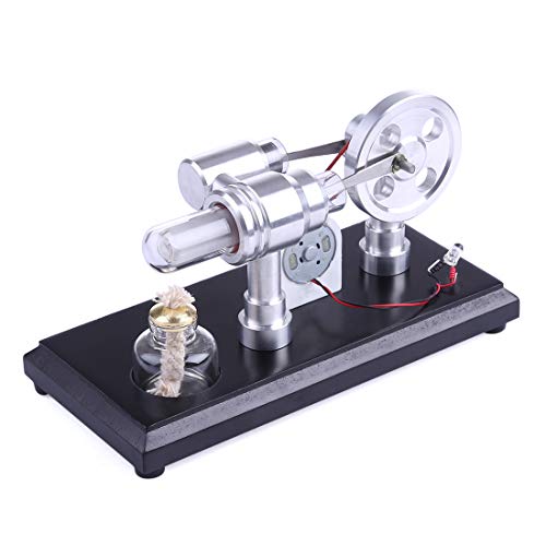 RuiyiF Double Cylinder Stirling Engine Kit with Generator Hot Air External Combustion Engine Physics Kits for Kids Teens Adults