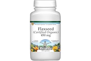 TERRAVITA Flaxseed (Certified Organic) - 450 mg (100 Capsules, ZIN: 517688) - 3 Pack