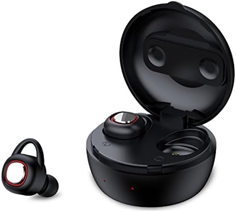 LarKoo TWS Wireless Earbuds with Charging Case - Sport Bluetooth Wireless Headphone Headset Earphone HIFI Sound with Power Bank Box for Android IOS Devices Black (Black)