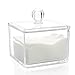 Richboom Clear Acrylic Q-tips Cotton Swabs Holder Cotton Bud & Ball Storage Case - Cosmetic Organizer For Cotton Pads, Cotton Swabs, Q-Tips, Make Up Pads, Cosmetics - For Bathroom & Vanity