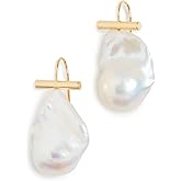 SHASHI Women's Giselle Earrings, Gold/Pearl, One Size