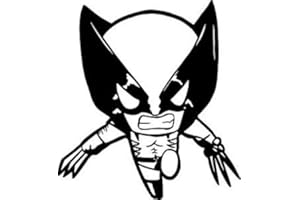 SO COOL STUFF Cute Wolverine With Claws - 5" tall (Color BLACK) decal laptop tablet skateboard car windows stickers