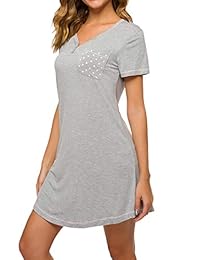 CzDolay Camisetas de noche para dama, ropa de dormir suave, manga corta, informal, tallas S-XXL