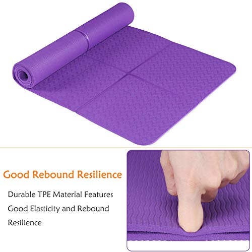 YEVITA Exercise Ball with Yoga Mat, Yoga Towel, Yoga Strap,Yoga Storage Bag, Stability Ball, Improves Balance and Core Strength，Anti-Burst & Extra Thick, Yoga Set Kit 5-Piece - Thumbnail 3