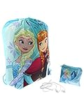 Frozen Girls Backpack Headphones and Coin Purse Gift Set (Blue)