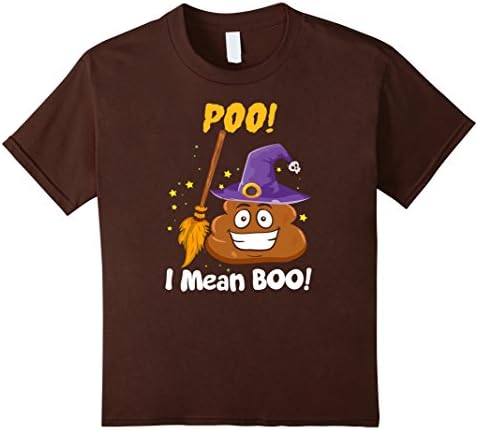 Kids Poo I Mean Boo Poop Witch Emoji Funny Halloween Costume 8 Brown