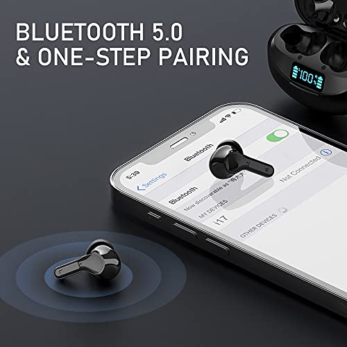 Wireless Earbuds, Bluetooth 5.0 Earphones Hi-Fi Stereo Active Noise Cancelling Headphones 32H Playtime True Wireless Earbuds IP7 Waterproof Headset In-Ear Headphones with Mic and Type C for Travel Gym