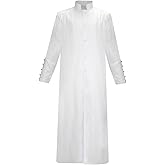 MYAYD Men's Cassock Robe Church Long Robe Choir Minister Clergy Pulpit Liturgical Multicolored Uniform