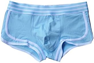 Arichtops Men's Pure Cotton Breathable Sexy Underpants Low Waist U Convex Pouch Boxers
