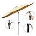 Ollieroo Patio Umbrella Tilt Beige Aluminum 9FT Outdoor Market Umbrella with Crank 8 Steel Ribs and Wind Vent 100% Polyester