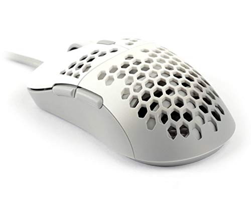 G-Wolves Hati HT-M 3360 Ultra Lightweight Honeycomb Shell Wired Gaming Mouse up to 12000 cpi - 6 Buttons - 2.18 oz (61g) (White)