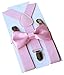 UDRES Unisex Kid Boys Girls Adjustable Bow tie & Suspender Sets (One Size, Pink)