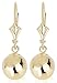 14k Yellow Gold Drop Earrings with Round Gold Ball (Leverback Ball Earrings, Balls Available in 5-8 mm Sizes, Gift Box Included with Earrings) (8 mm)