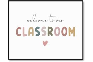 OFLYDESIGNS Welcome To Our Classroom, Boho Classroom Decor, Classroom Sign, Rainbow Wall Decor, Back To School, Teacher Gift, School Wall Art, Classroom Print, Unframed (8X10 INCH)