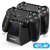 PS4 Controller Charger Ankway Dual Fast Charging Docking Station Stand With LED Charging Indicator PS4 Accessories for Playstation 4/PS4 Pro/PS4 Slim Controller