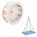 2 Pcs Hamster Wheel Toy, Hamster Swing Wooden Pet Exercise Running Wheel Toy- Silent Spinner for Syrian Hamsters Rats Hedgehog Chinchilla Guinea Pig Ferret Mice