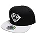 City Hunter Cf918t Diamond Snapback Cap - Black/White