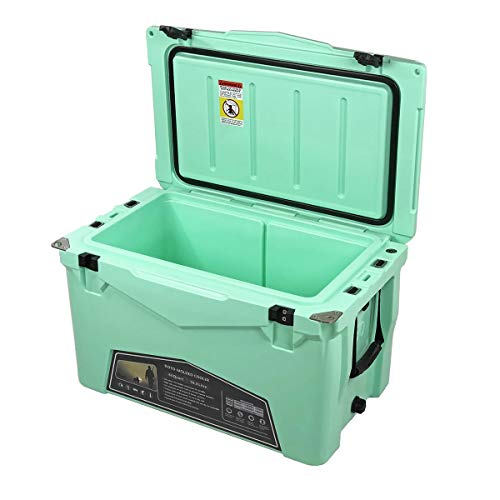 Xspec Pro Roto-Molded 60 Quart High Performance Cooler Outdoor Ice Chest, Seafoam, Durable Stylish Rotomolded with Bottle Openers, Vacuum Release Valve, and Low Profile Snap Tight Latches