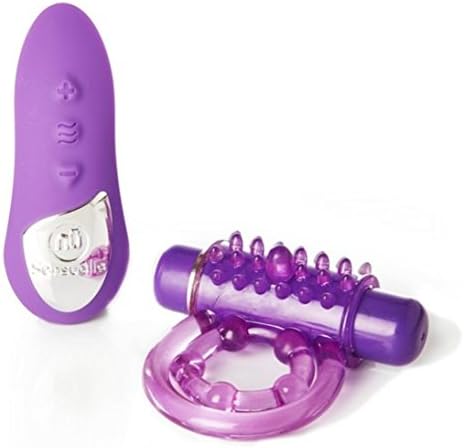 New Couple's Remote Control Double-Studded Pleasure Ring &amp; 15-Function Bullet - USB Rechargeable - Body-Safe Silicone - 100% Waterproof - Discreet &amp; Quiet - Travel Ready - 1-Year Warranty!