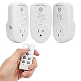 DIGOO Wireless RF Remote Control Electrical Outlet Switch, Smart Home Plug Energy Saving Auto-programmable for Household Appliances, White